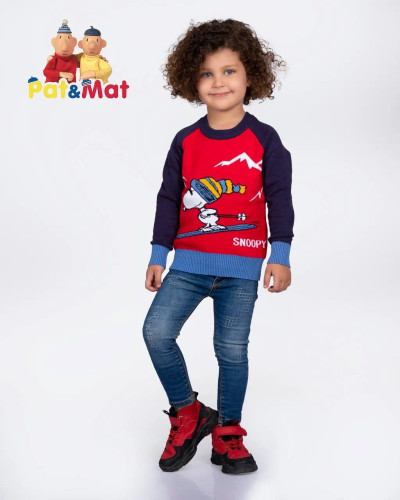 خرید بلوز بافت گپ بچگانه پسرانه طرح اسنوپی در سایزبندی 110 الی 150 مناسب سنین 1 تا 6 سال