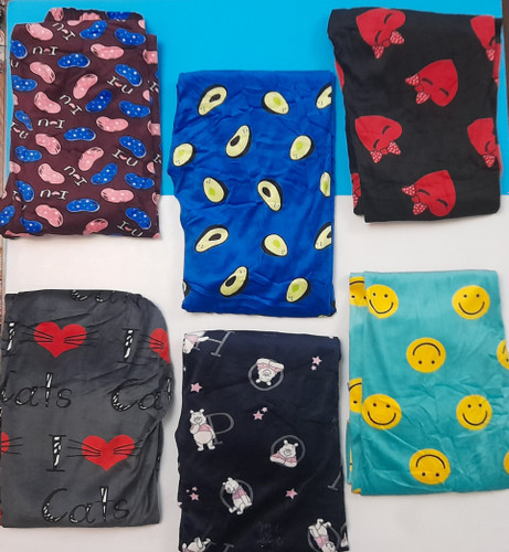 شلوار مخمل سایز فری طرح لوبیا بنفش