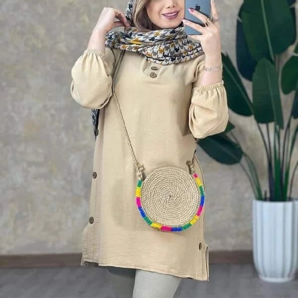 مانتو ابرو بادی بغل دکمه یقه فیلتابی