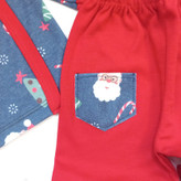 بلوز و شلوار پسرانه جنس پنبه طرح بابانوئل مناسب نوزاد تا 2 سال