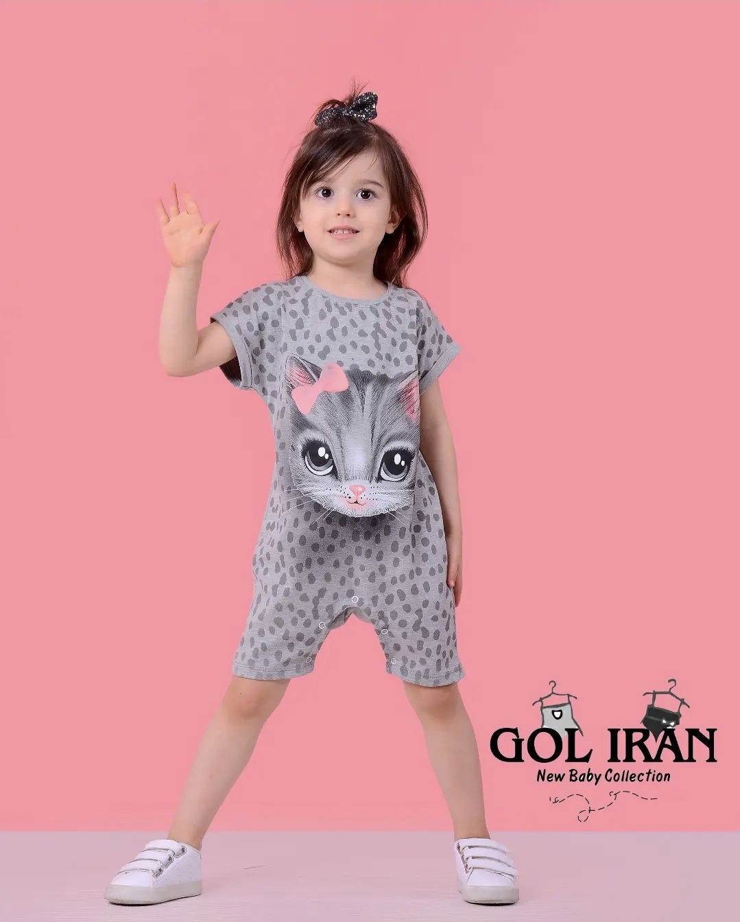 رامپر بچگونه طرح گربه سایزبندی 35 تا 50 مناسب 9 ماه تا 3 سال
