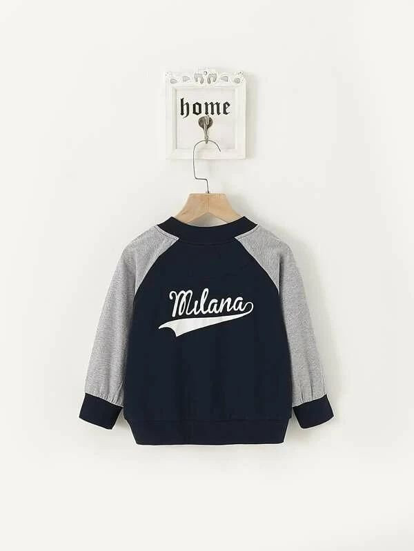 خرید بامبر جاکت پنبه پسرانه طرح لباس فرم بیسبالی سایز 40 تا 60 مناسب سن 2 الی 7 سال