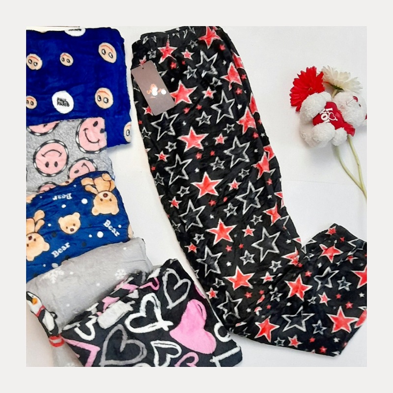 شلوار مخمل سایز فری طرح عروسکی