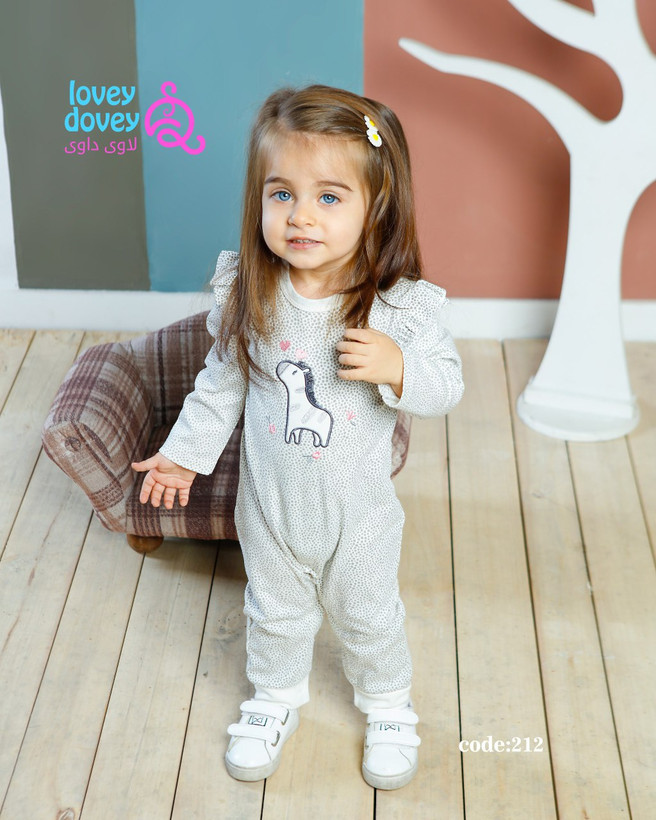 سرهمی بدون جوراب نوزادی دورو پنبه طرح هارپر سایزبندی 3 تا 18 ماهگی سرشونه و پمپرز دکمهای