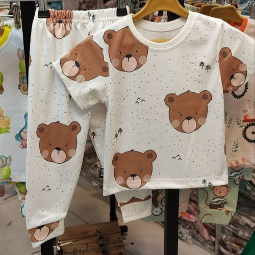 خرید لباس راحتی بچگونه جنس پنبه چاپ کله خرسی سایزبندی موجود 35 تا 50 مناسب 1سال تا 6 سالگی