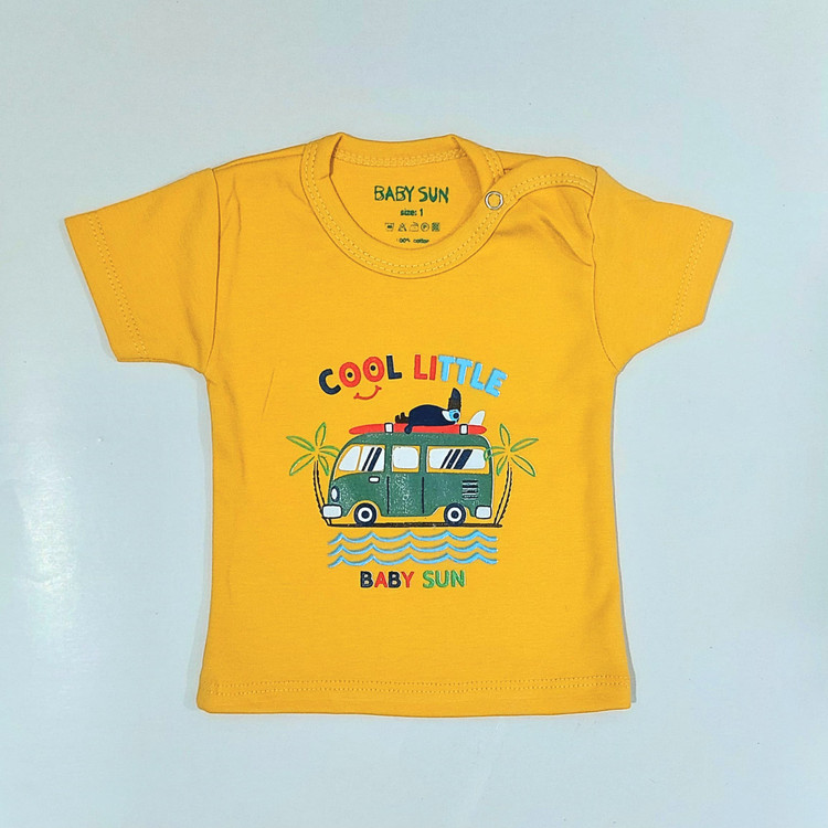 خرید لباس سرویس تکه باز پنبه نوزادی پسرانه طرح فولکس سایز 1 تا 4 مناسب نوزاد تا 18 ماه