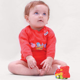 خرید لباس سرویس باز پنبه نوزادی دخترانه طرح جوجه ماتیکی سایز 1 تا 4 مناسب نوزاد تا 18 ماه