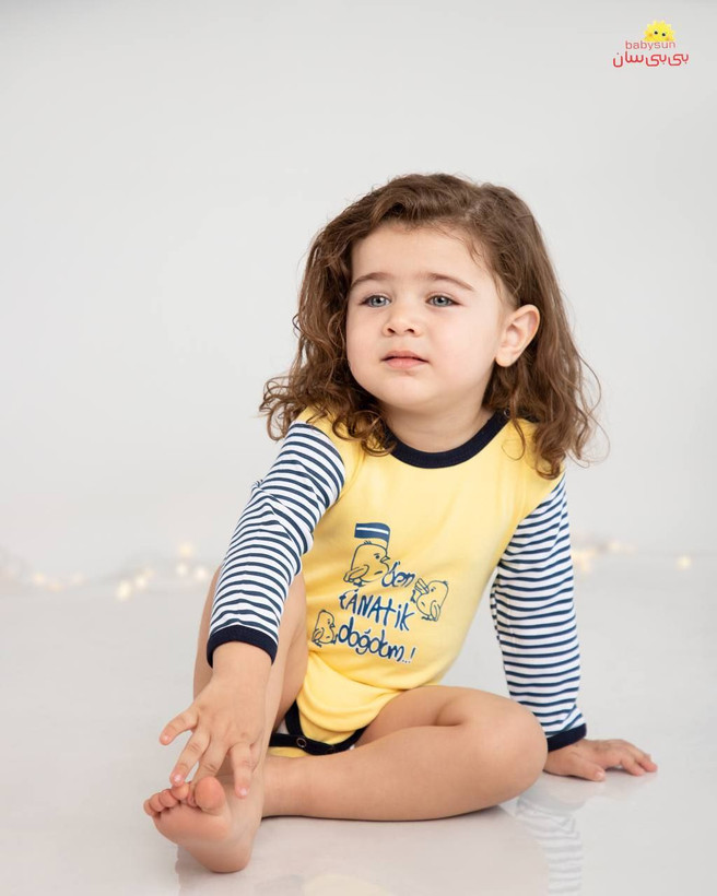 تنخور بادی نوزادی پسرانه پنبهای طرح جوجه و پرچم