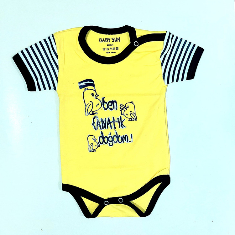 زیردکمه نوزادی پسرانه پنبهای طرح جوجه – دکمه پمپرز برای تعویض آسان