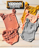 بادی و شورت دخترانه بیسکوییتی سایزبندی 1-3 مناسب نوزاد تا یکسال رنگبندی گلبهی،طوسی و خردلی