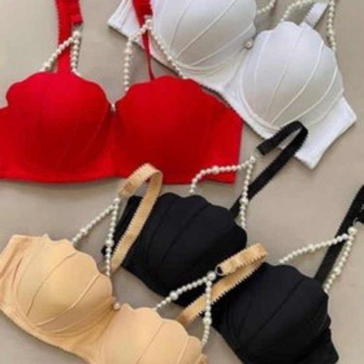 ست سوتین اسفنجی صدفی رنگ قرمز کرم مشکی سفید