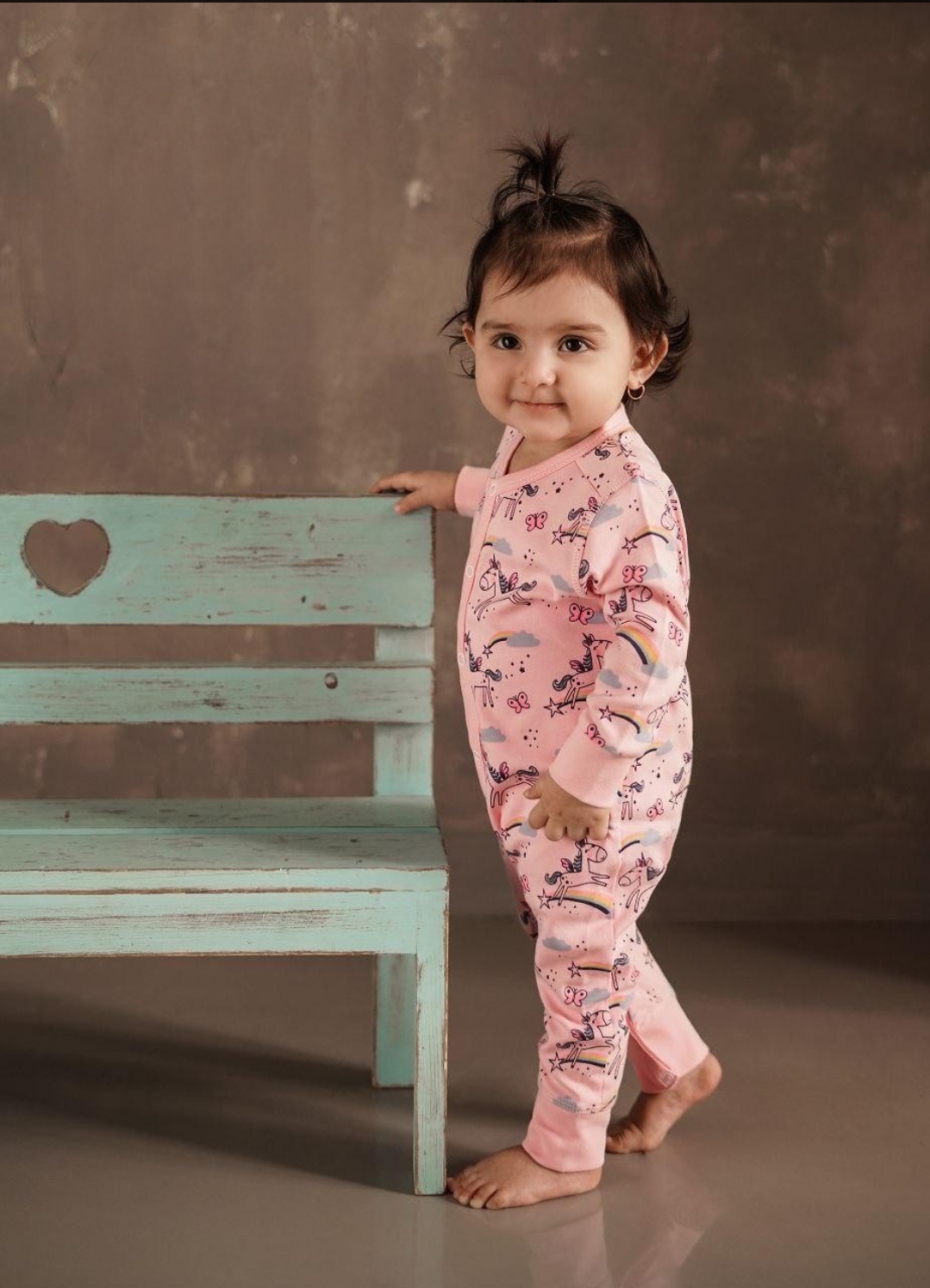 سرهمی نوزادی پنبه چاپ یونیکورن مناسب سایز نوزاد بدو تولد تا 18 ماهگی رنگبندی فقط صورتی