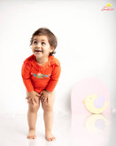 خرید لباس سرویس باز پنبه نوزادی دخترانه طرح جوجه ماتیکی سایز 1 تا 4 مناسب نوزاد تا 18 ماه