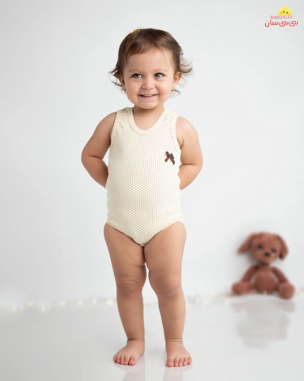 سرویس تکه باز پنبه دخترانه طرح پاپیون سایز 1 تا 4 مناسب نوزاد تا 18ماه رنگبندی مانند تصویر