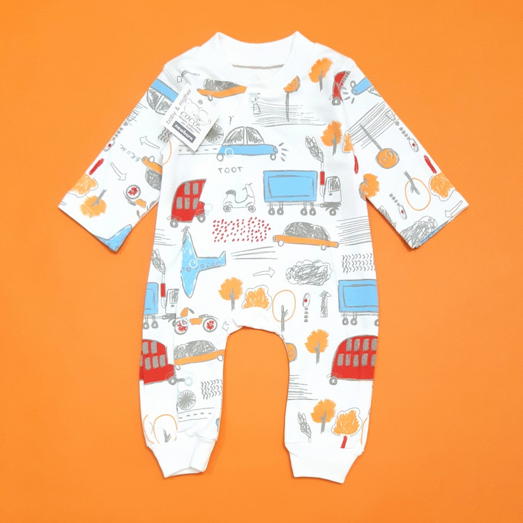 خرید سرهمی پنبه وارداتی چاپ نقاشی مناسب نوزاد 3 تا 9 ماه با بهترین قیمت از پوشاک بی بی ست