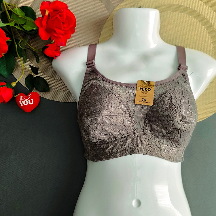 سوتین زیرکتی دانتل زیر نخ موکا