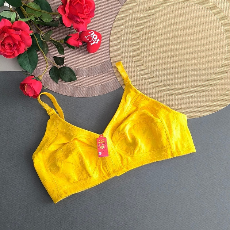 سوتین دانتل کامل زیرنخ زرد