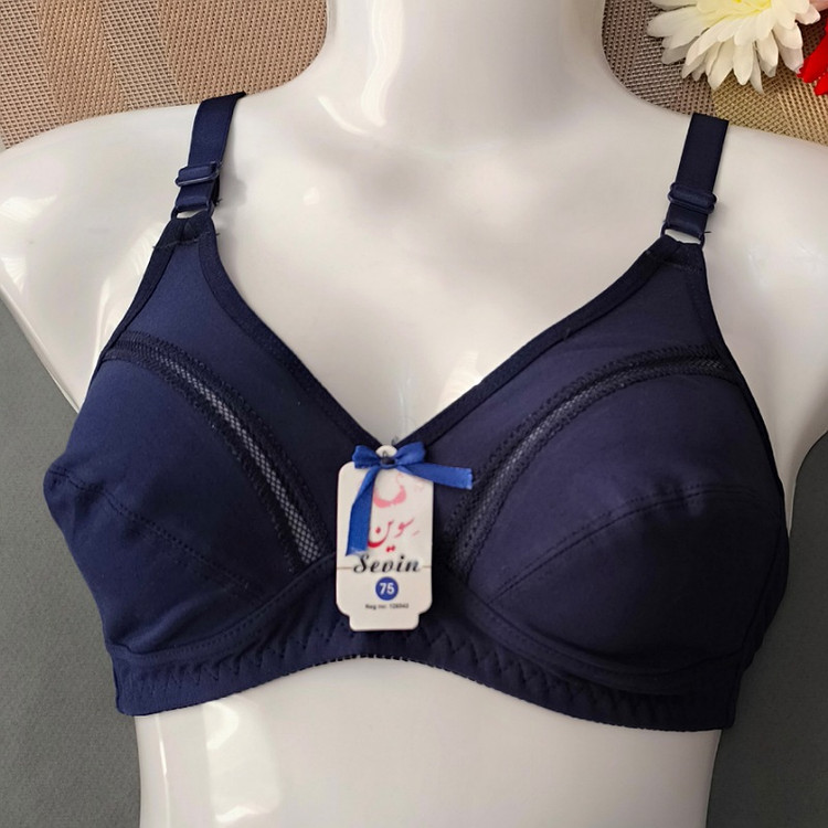 سوتین نخی ژوردار سورمه ای