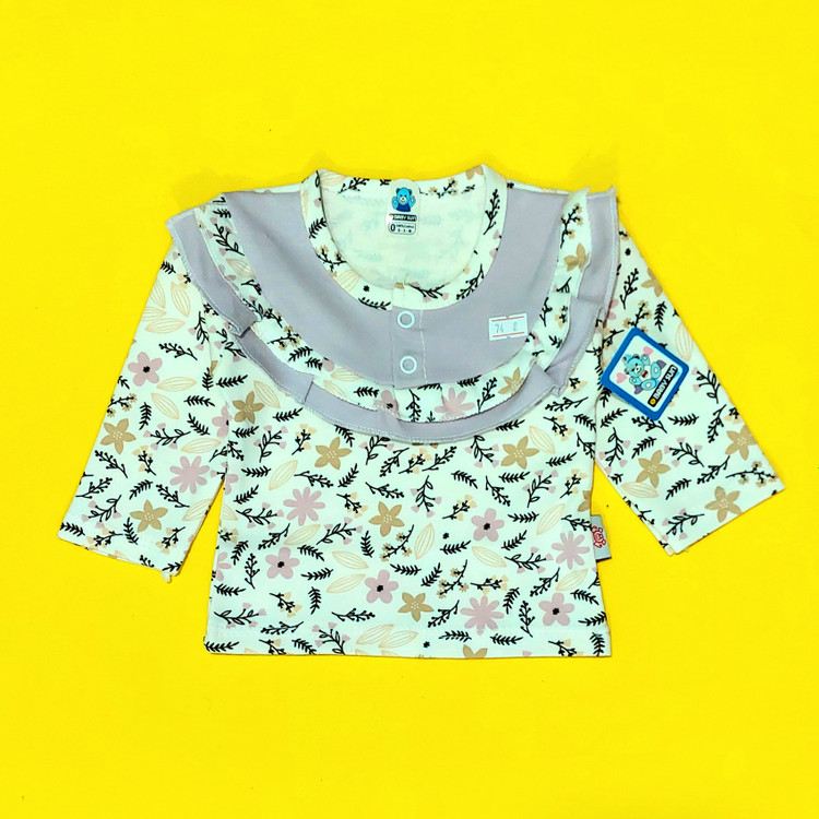 خرید سرویس باز دخترانه پنبه بی بی سان طرح یاسی سایزبندی 0 تا 3 مناسب بدو تولد تا یکسالگی