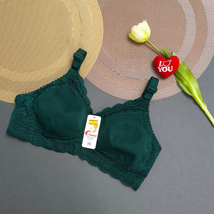 سوتین پرسی کتان پنبه ای دور دانتل