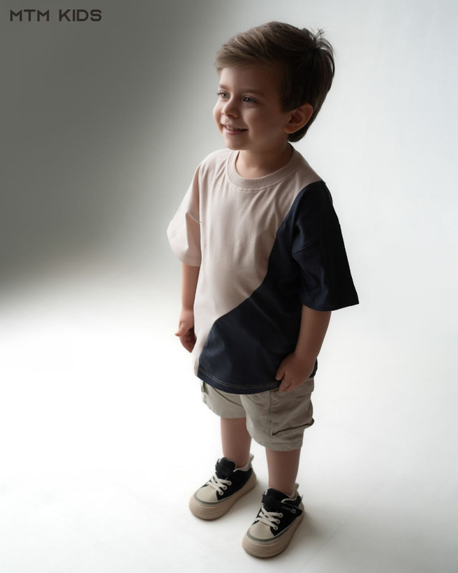 تیشرت و شلوارک بچگانه نایکی جنس تیشرت پنبه و شلوارک کتان جیبدار رنگبندی شاد سایز 40 تا 55