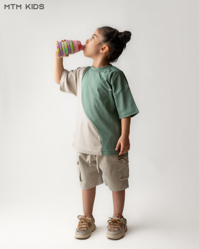 تیشرت و شلوارک بچگانه نایکی جنس تیشرت پنبه و شلوارک کتان جیبدار رنگبندی شاد سایز 40 تا 55