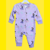 خرید آنلاین سرهمی زیپی نوزاد بدو تولد تا 3 سالگی طرح پرنسس از برند h&m رنگ یاسی چاپدار