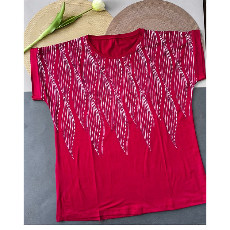 تیشرت ویسکوزنگینی زرشکی