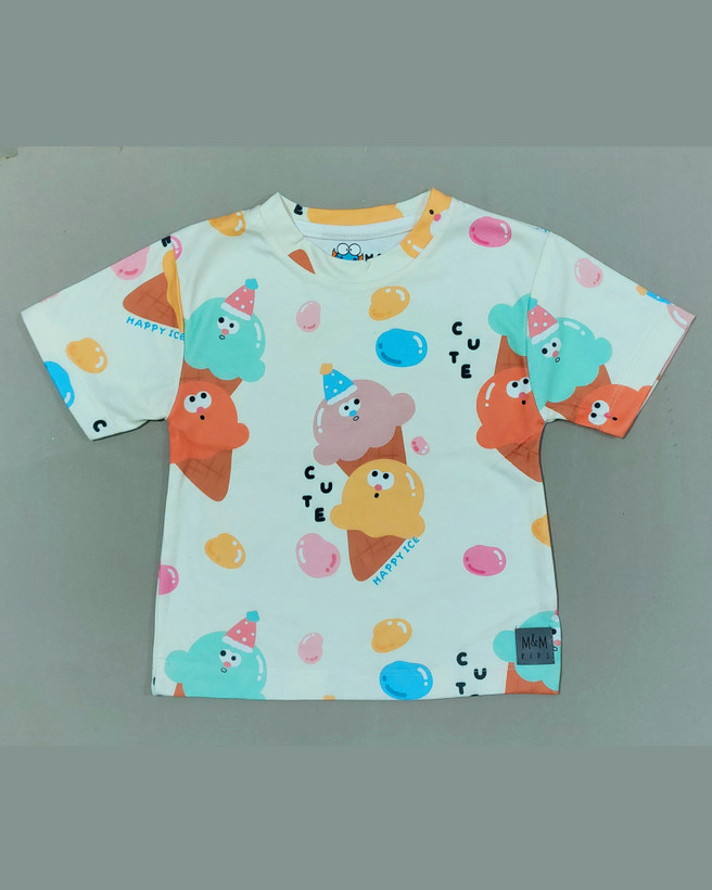 خرید تیشرت و شلوارک پنبه راحتی بچگونه طرح آیس کیوت سایزبندی 35 الی 60 مناسب 1 الی 8 سالگی