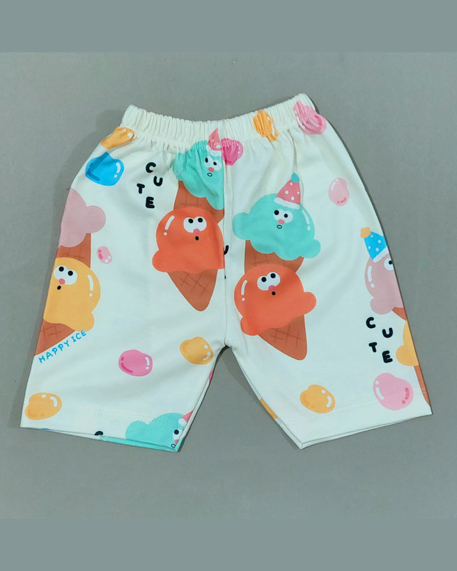 خرید تیشرت و شلوارک پنبه راحتی بچگونه طرح آیس کیوت سایزبندی 35 الی 60 مناسب 1 الی 8 سالگی