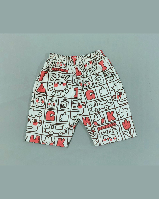 خرید تیشرت و شلوارک پنبه راحتی بچگونه طرح باکسی سایزبندی 35 تا 60 مناسب برای 1 الی 8 سالگی