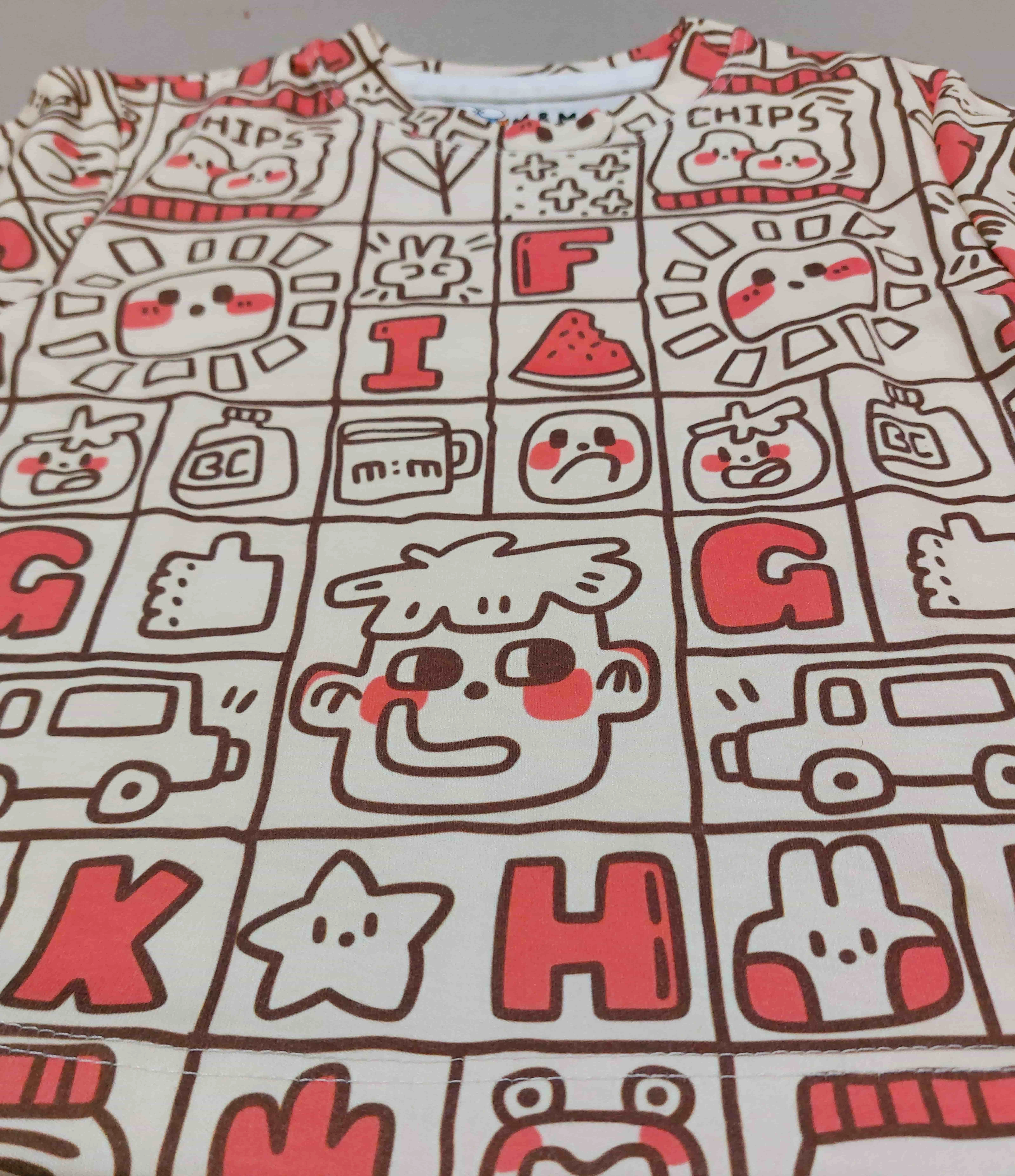 خرید تیشرت و شلوارک پنبه راحتی بچگونه طرح باکسی سایزبندی 35 تا 60 مناسب برای 1 الی 8 سالگی