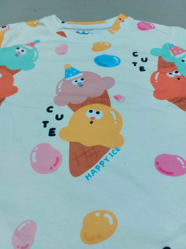 خرید تیشرت و شلوارک پنبه راحتی بچگونه طرح آیس کیوت سایزبندی 35 الی 60 مناسب 1 الی 8 سالگی