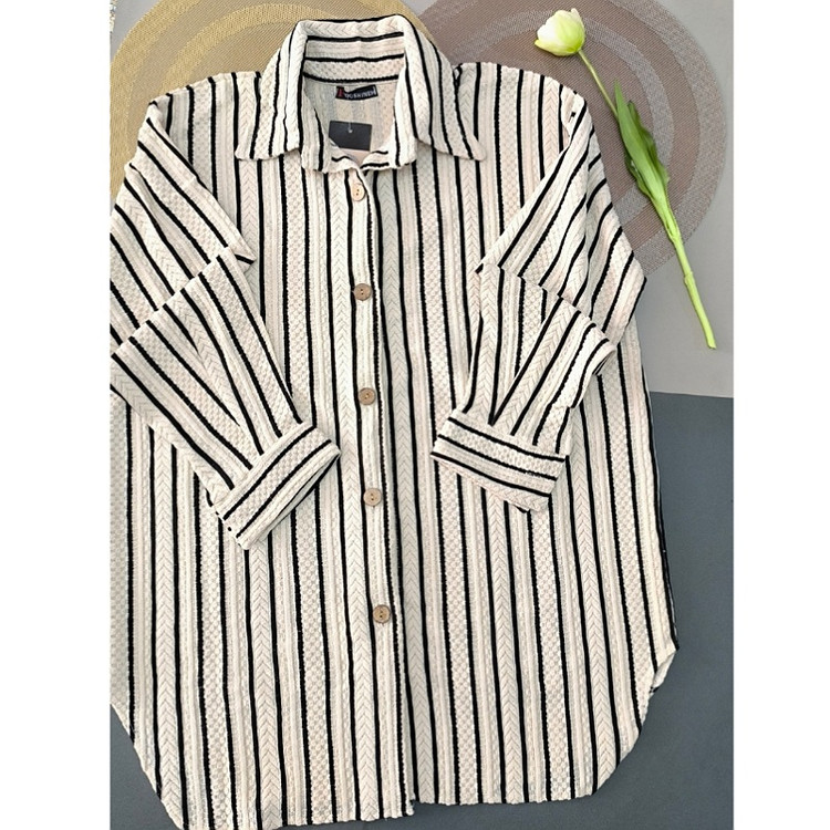 شومیز راه راه مراکشی سایز سفید