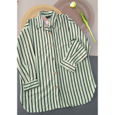 شومیز راه راه مراکشی سایزفری سبز