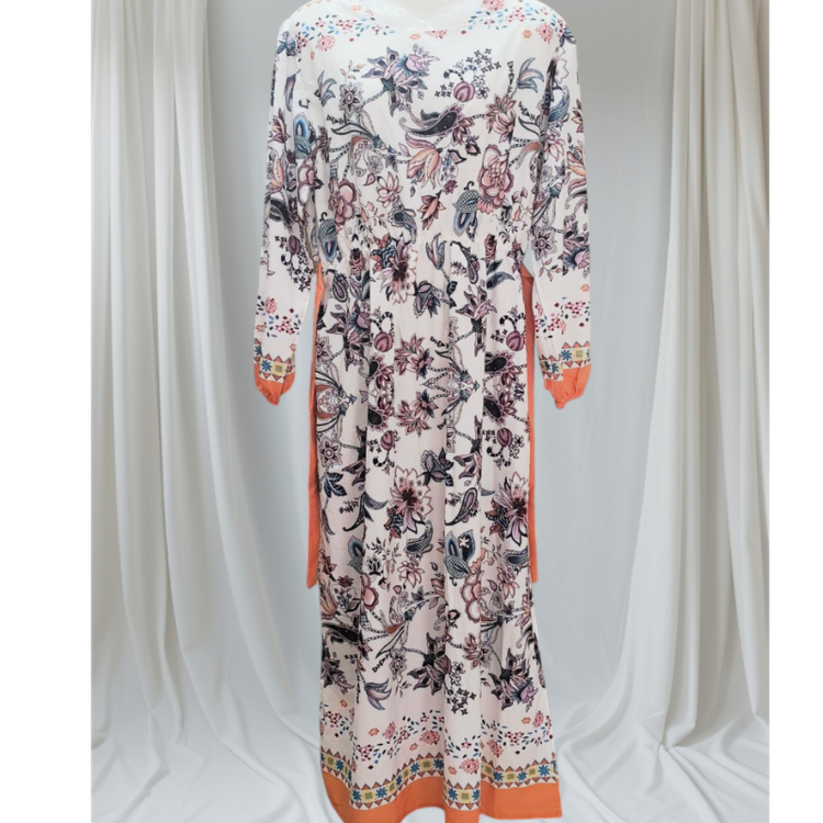 شومیز ساحلی جنس بو گاتی قد135 فری مناسب سایز 38 تا 46 مناسب استفاده روزانه خن راحت و سبک