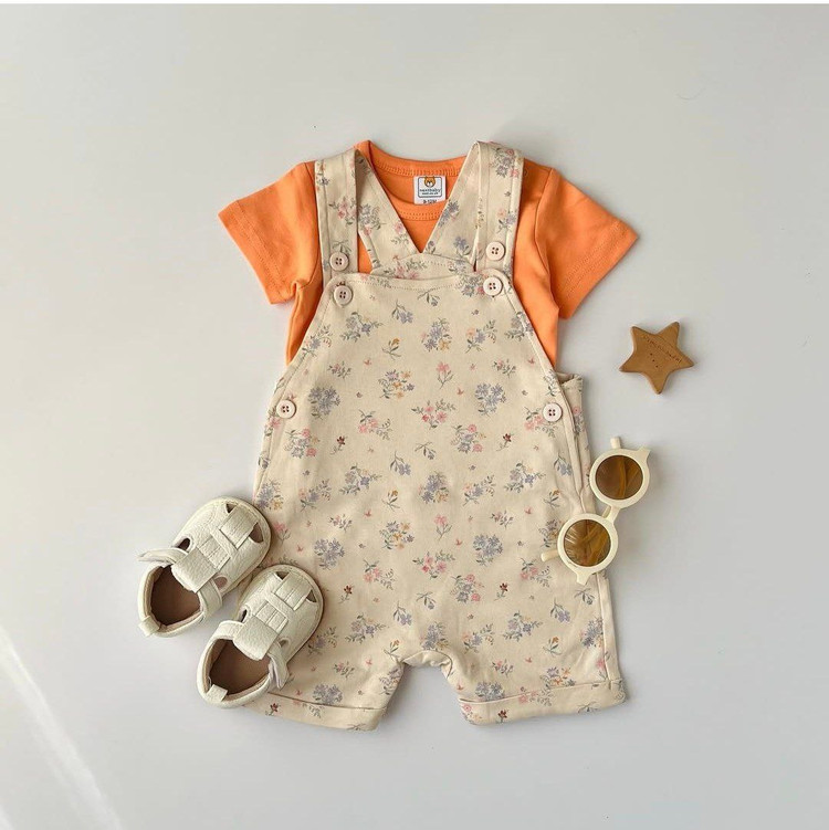 خرید ست تیشرت و بیلر دخترانه نکست بیبی | لباس نوزاد تا ۲ سال | طرح تمام گل