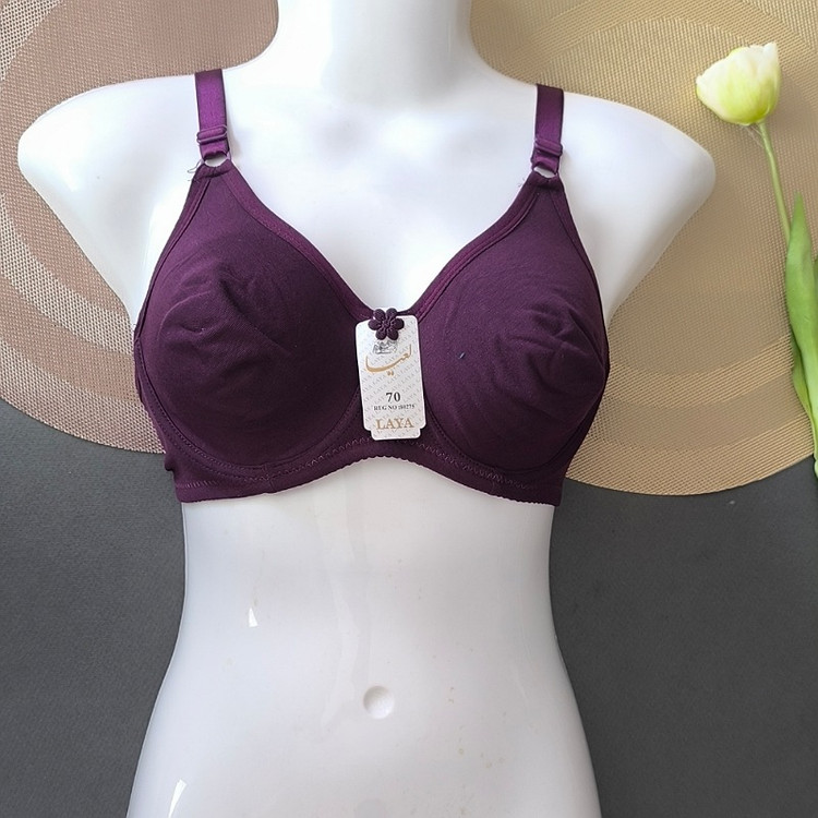 سوتین لعیا سایز 70 تا 85 جنس نخی پرسی بادمجانی