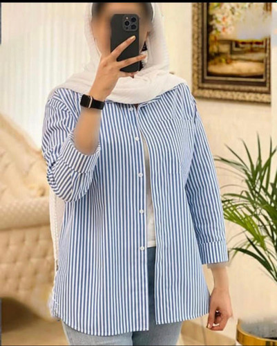 شومیز لینن سایز فری مناسب 38 تا 46