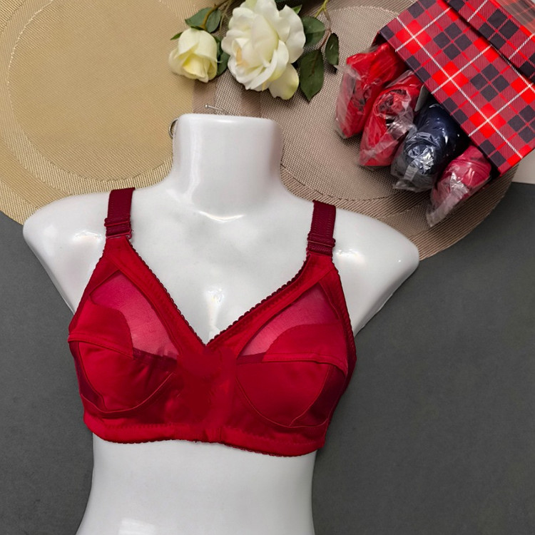 سوتین پرلون بدون فنر زرشکی