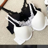 سوتین اسفنجی پشت پروانه سفید مشکی