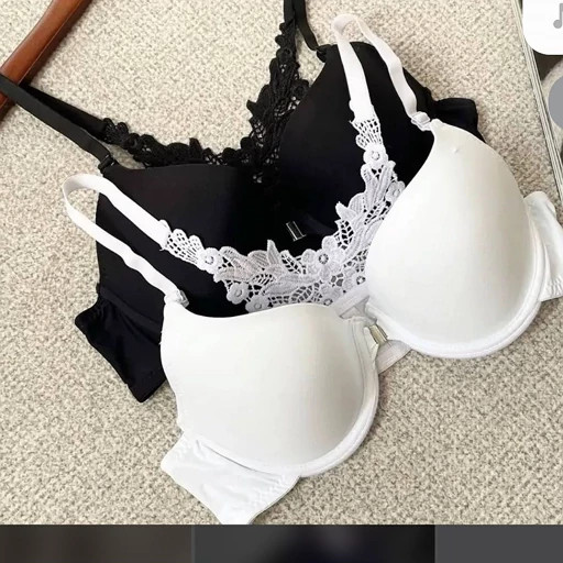 سوتین اسفنجی پشت پروانه سفید مشکی