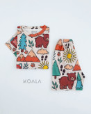 خرید تیشرت و شلوارک راحتی بچگونه جنس پنبه طرح حیوانات جنگل مناسب 1.5 تا 8 سالگی، 35 تا 60