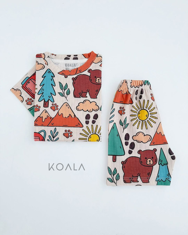 خرید تیشرت و شلوارک راحتی بچگونه جنس پنبه طرح حیوانات جنگل مناسب 1.5 تا 8 سالگی، 35 تا 60