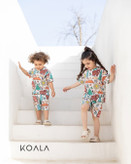 خرید تیشرت و شلوارک راحتی بچگونه جنس پنبه طرح حیوانات جنگل مناسب 1.5 تا 8 سالگی، 35 تا 60