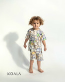 خرید تیشرت و شلوارک راحتی بچگونه جنس پنبه طرح حیوانات پازلی مناسب 1.5 تا 8 سالگی، 35 تا 60