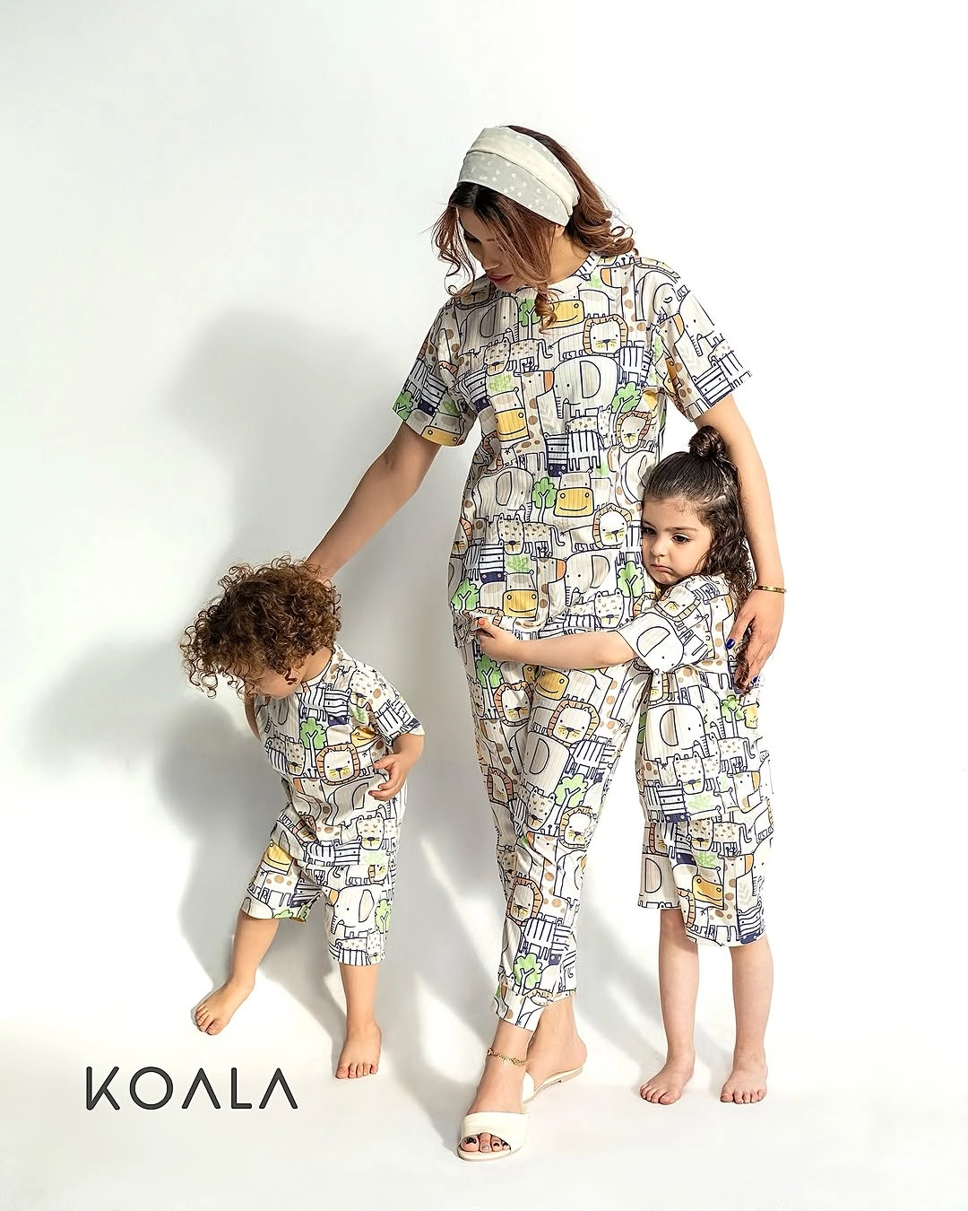 خرید تیشرت و شلوارک راحتی بچگونه جنس پنبه طرح حیوانات پازلی مناسب 1.5 تا 8 سالگی، 35 تا 60