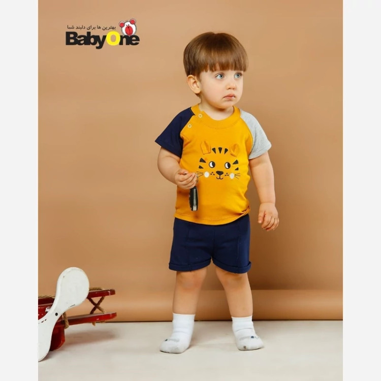 خرید لباس سیسمونی نوزادی پنبه پسرانه طرح ببر مناسب نوزاد تا 12 ماهگی خرید آسان ارسال سریع