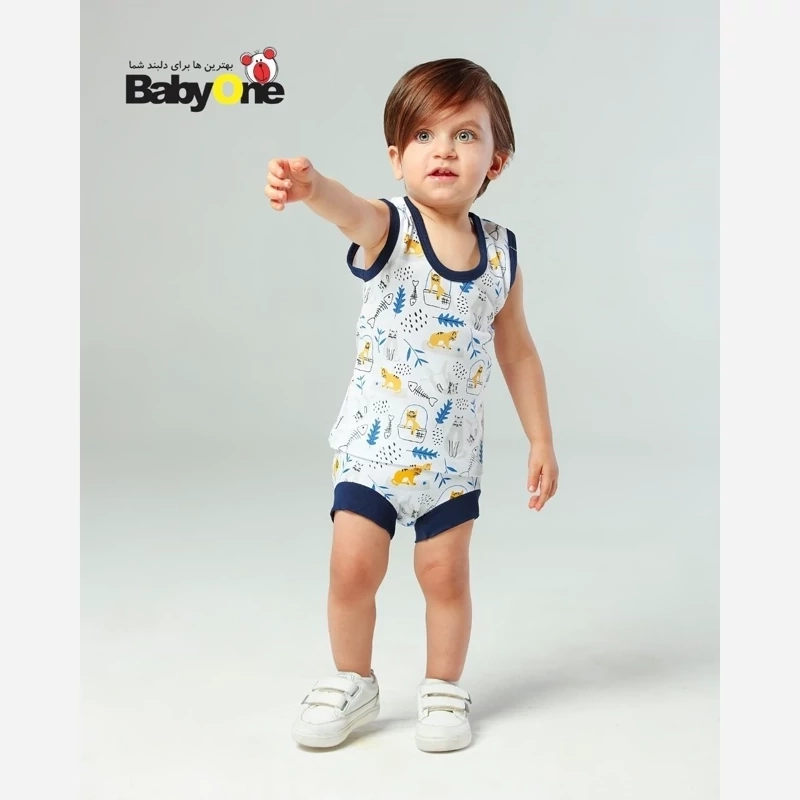 خرید لباس سیسمونی نوزادی پنبه پسرانه طرح ببر مناسب نوزاد تا 12 ماهگی خرید آسان ارسال سریع