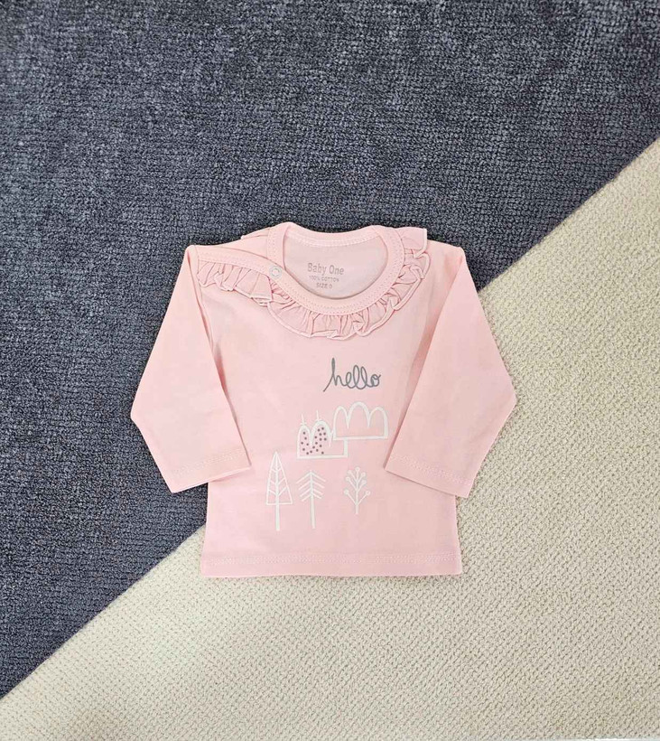 خرید لباس سیسمونی دخترانه تکه باز نوزادی طرح صورتی چیندار مناسب 0 تا 12 ماهگی خرید ارزان